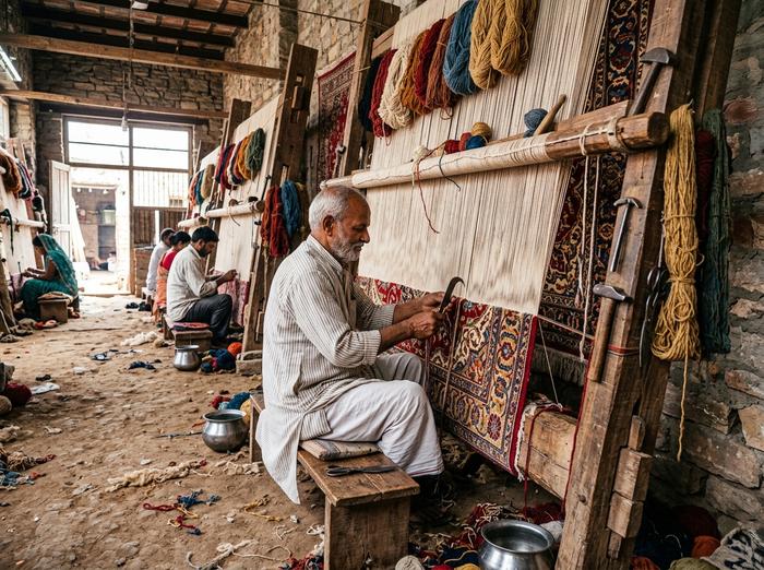 Handwoven Indian carpet and rug sourcing