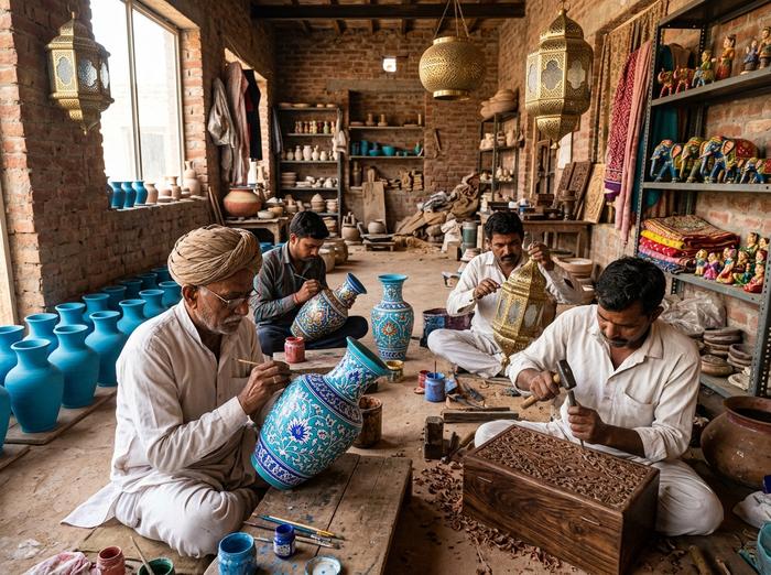 Handmade Indian handicrafts and decorative products associated with Jaipur sourcing