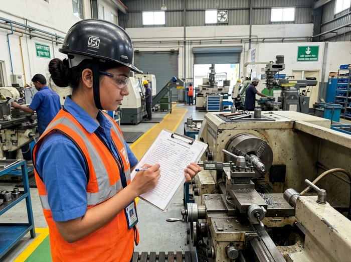 QualityLink Global quality inspector conducting calibrated wood moisture meter testing inside Jodhpur factory