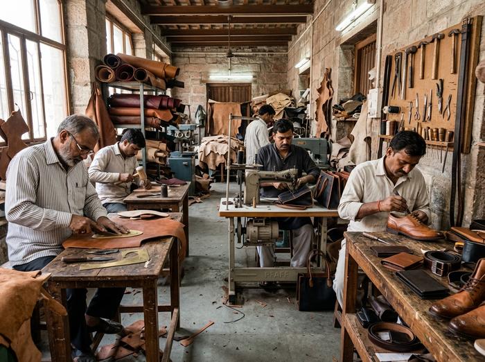 Indian handcrafted leather goods and footwear