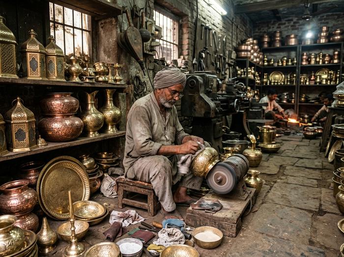Indian brassware vessels and metal craft products